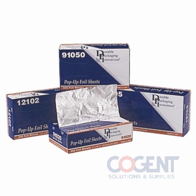Durable Packaging Premier Pop-Up Aluminum Foil Sheets, 12 x 10.75, 500/Box,  6 Boxes/Carton