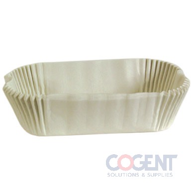 Pactiv 7 7/16 White Dry-Waxed Fluted Oblong Loaf Liners